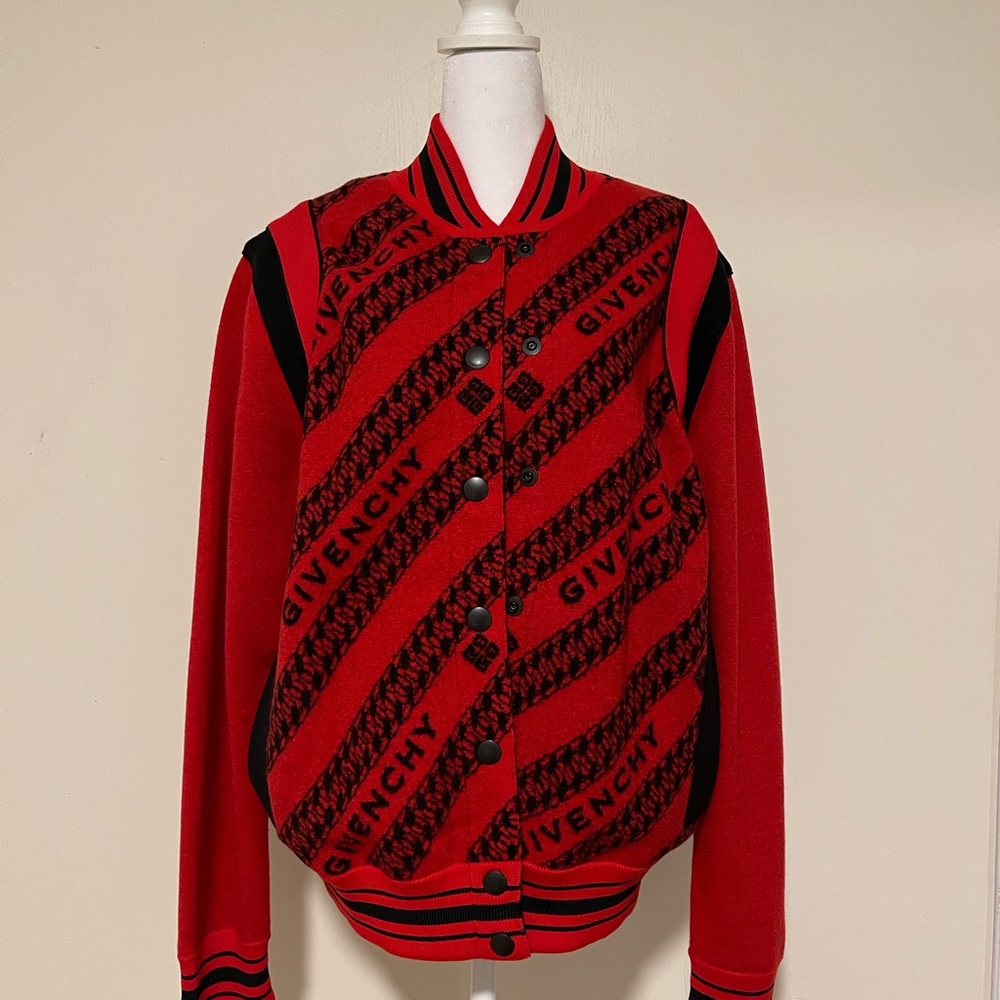 Givenchy Red and Black Varsity Jacket